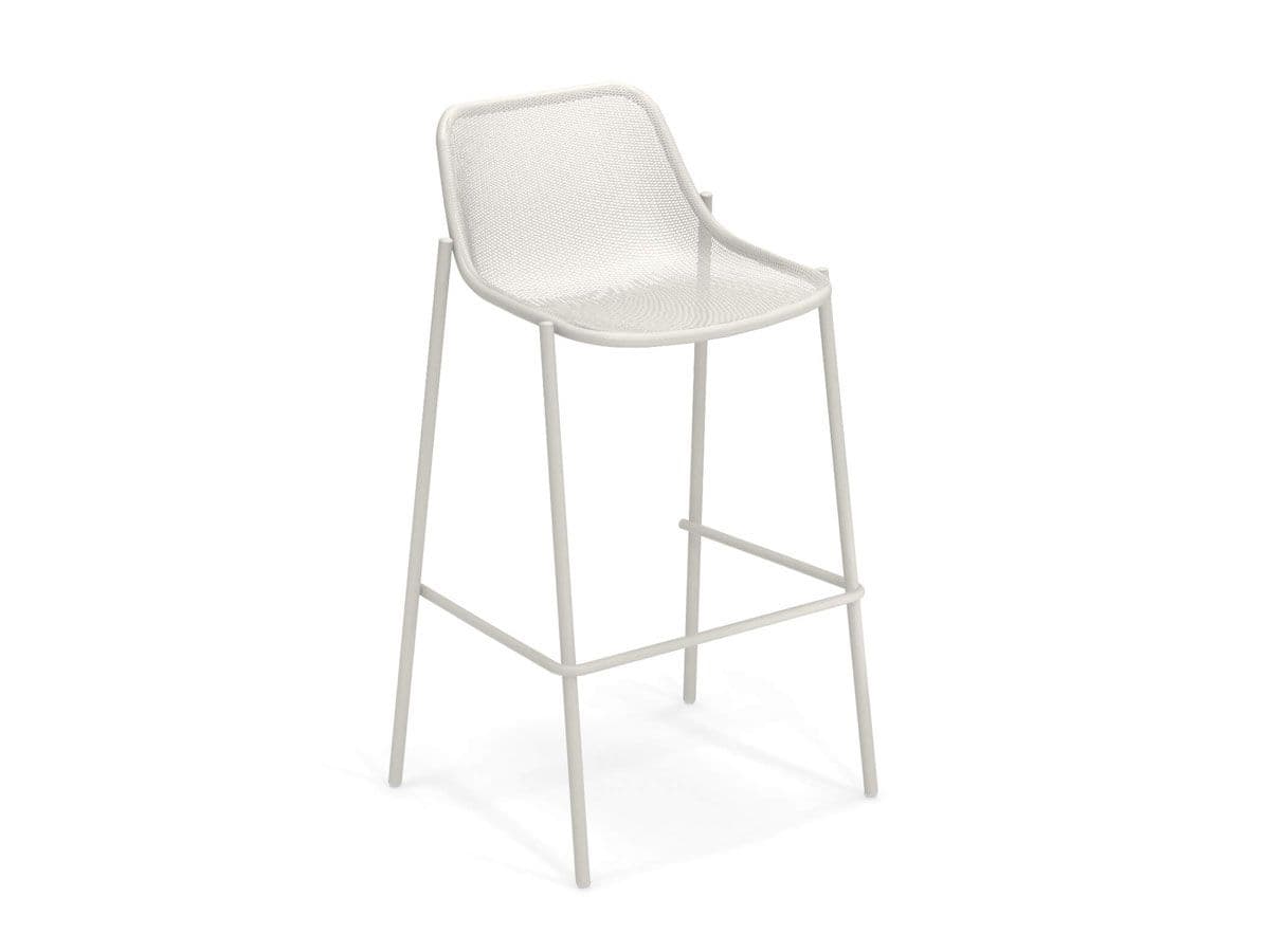 Round Outdoor Stool White - Set of 2
