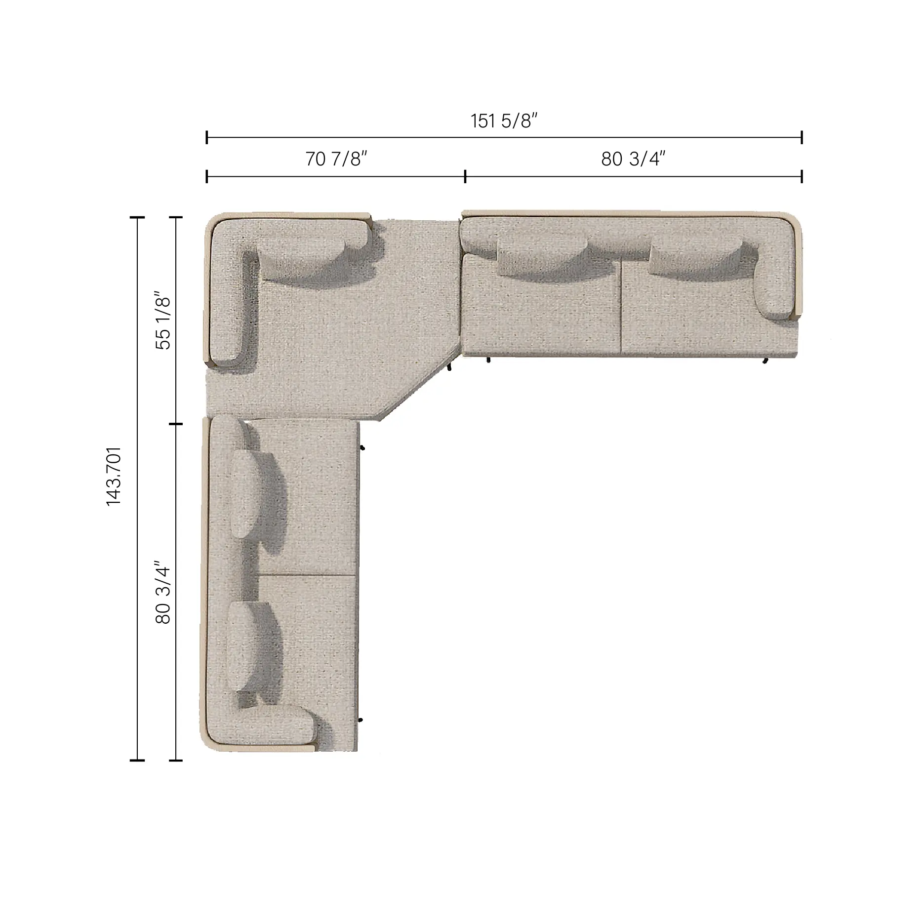 Balthazar 3-Piece Sectional with Daybed
