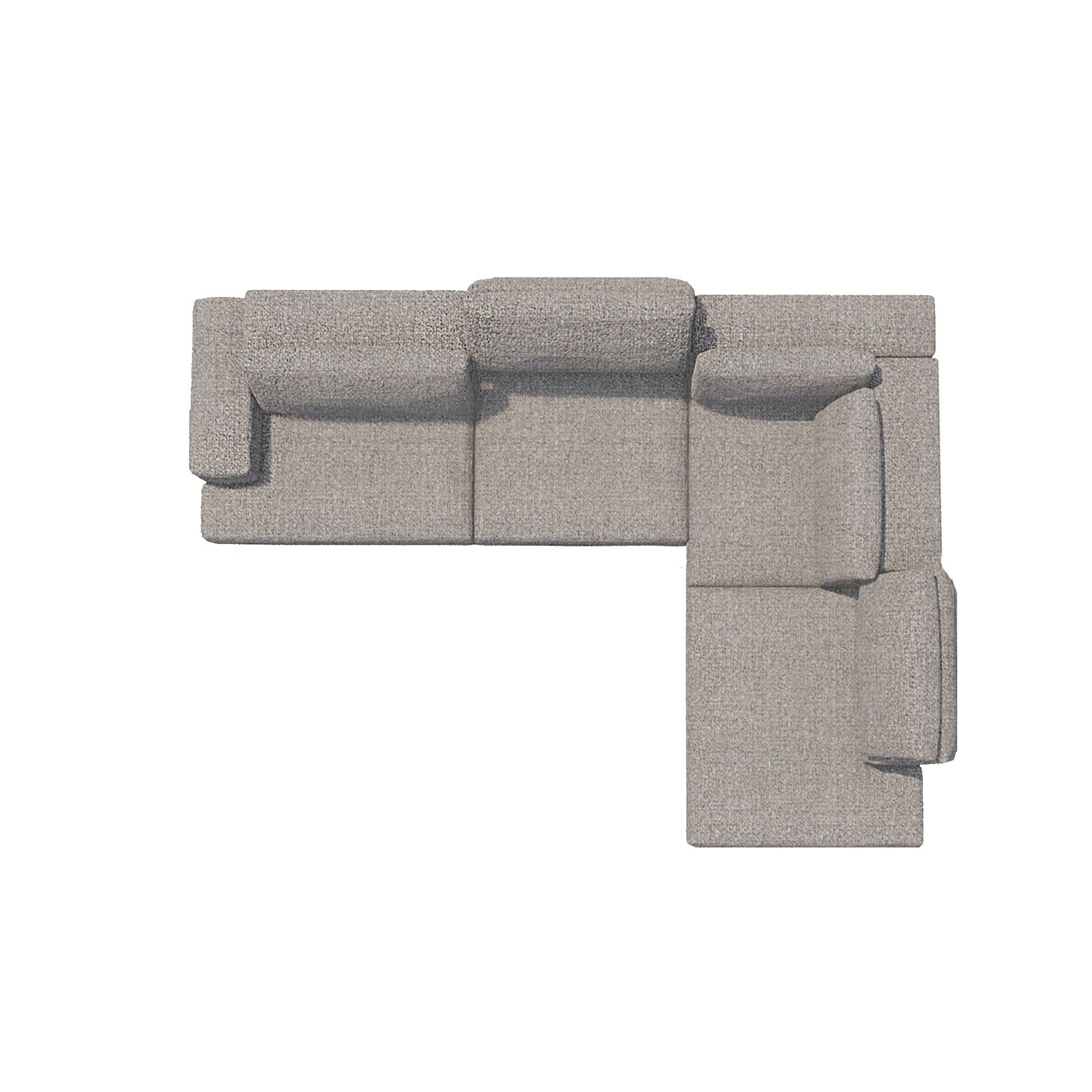 Upper 2-Piece Sectional with Right-Arm Chaise, 130" x 95
